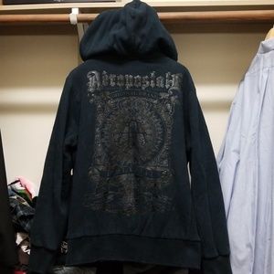 Aeropostale Thick Winter Navy Hoodie Large